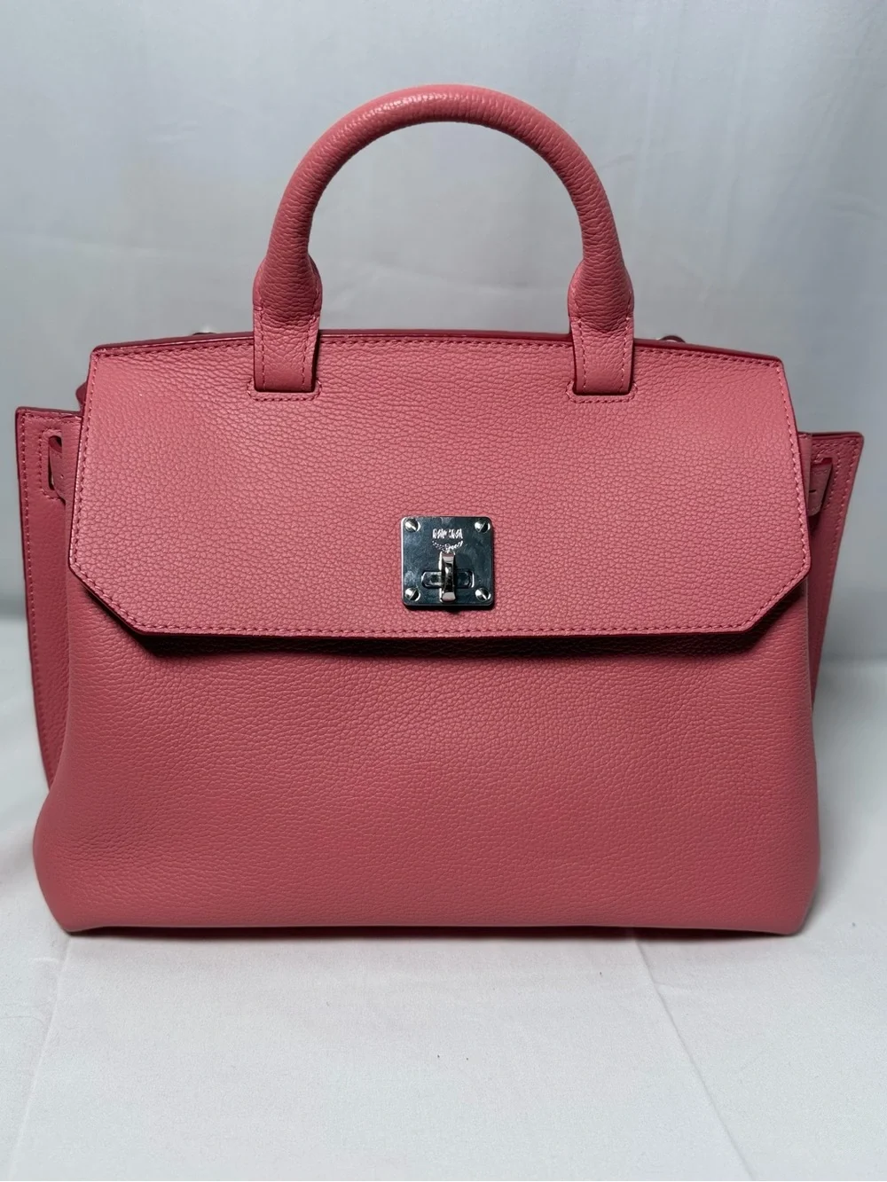 MCM Rose Pink Top-Handle Satchel with Detachable Strap